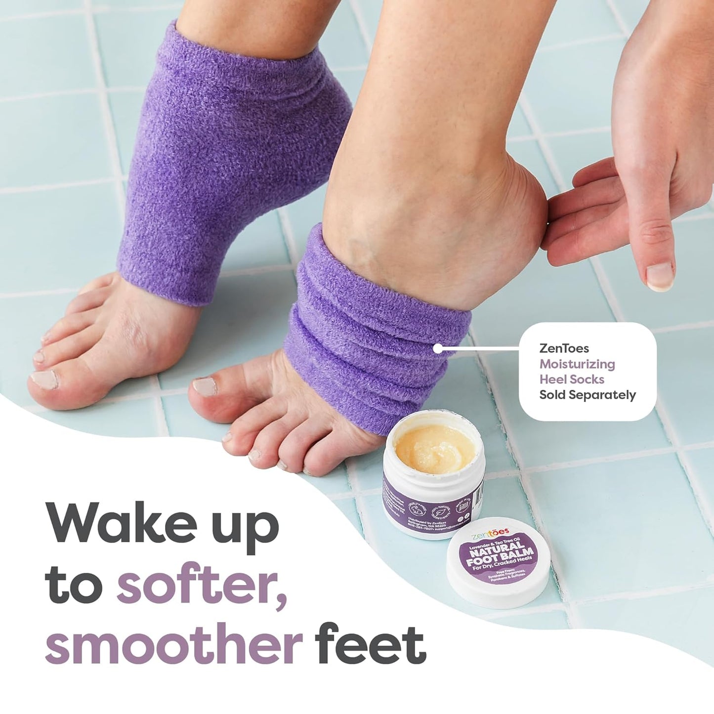 ZenToes Natural Foot Balm - Hydrating Cream for Dry, Cracked Heels & Feet | Soothes & Softens Skin | 2oz