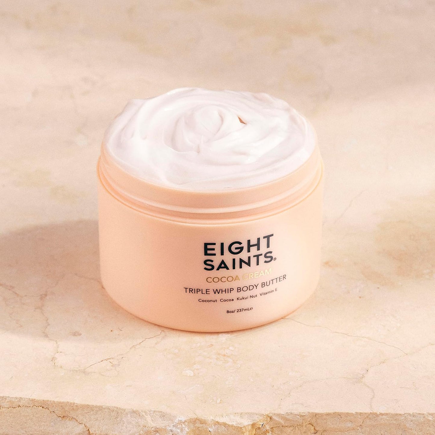 Eight Saints Cocoa Crème Body Butter - Natural & Organic Hydrating Cream with Coconut Oil | 8 Ounces