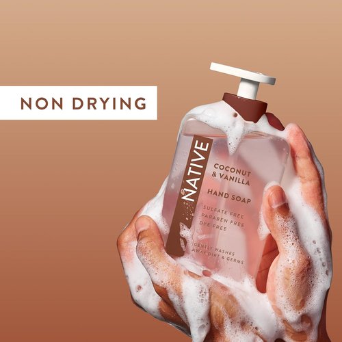Native Liquid Hand Soap - Coconut & Vanilla Scent | Non-Drying Formula for Soft Hands - 13 oz Bottle