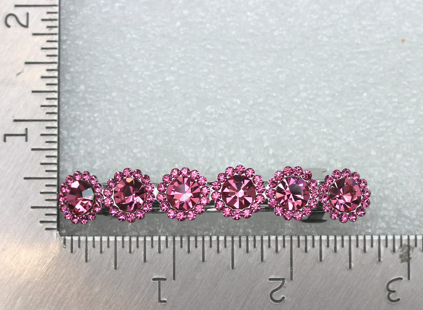 Faship Gorgeous Pinik Rhinestone Crystal Floral Small Hair Barrette Clip