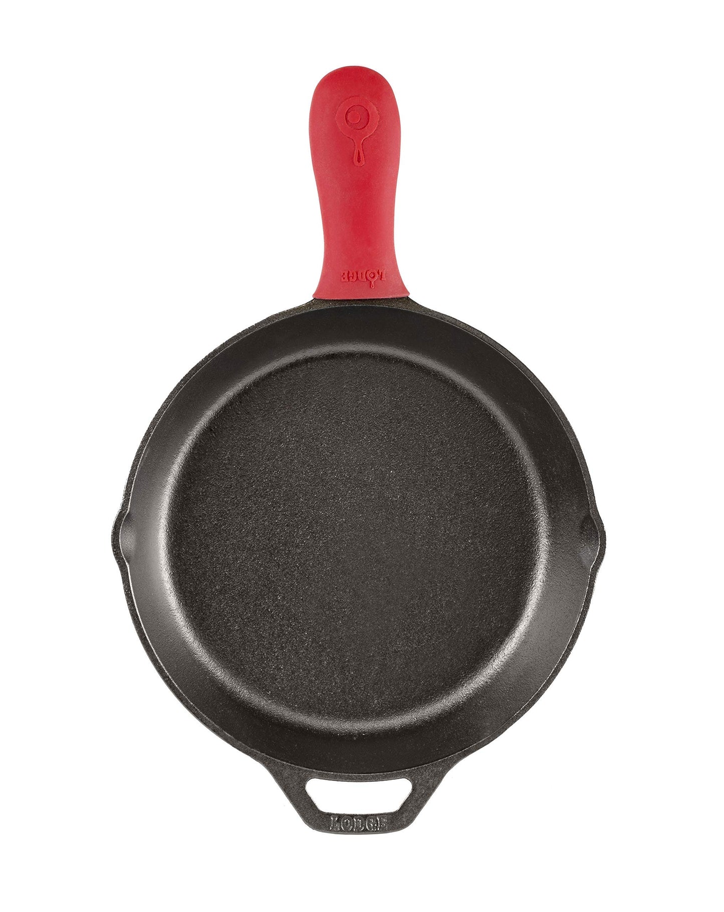 Lodge Silicone Hot Handle Holder - Dishwasher Safe Hot Handle Holder Designed for Lodge Cast Iron Skillets 9 Inches+ w/Keyhole Handle - Reusable Heat Protection Up to 500° - Black
