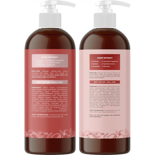 **Regine Switzerland Argan Oil Shampoo & Conditioner Set - Moisturizing, Paraben & Sulfate Free for Dry Hair**