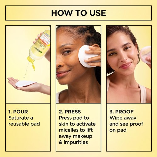 Garnier Micellar Water with Vitamin C, Facial Cleanser & Makeup Remover, Brightening & Hydrating, For All Skin Types, Vegan, Cruelty Free, 13.5 Fl Oz (400mL), 2 Count