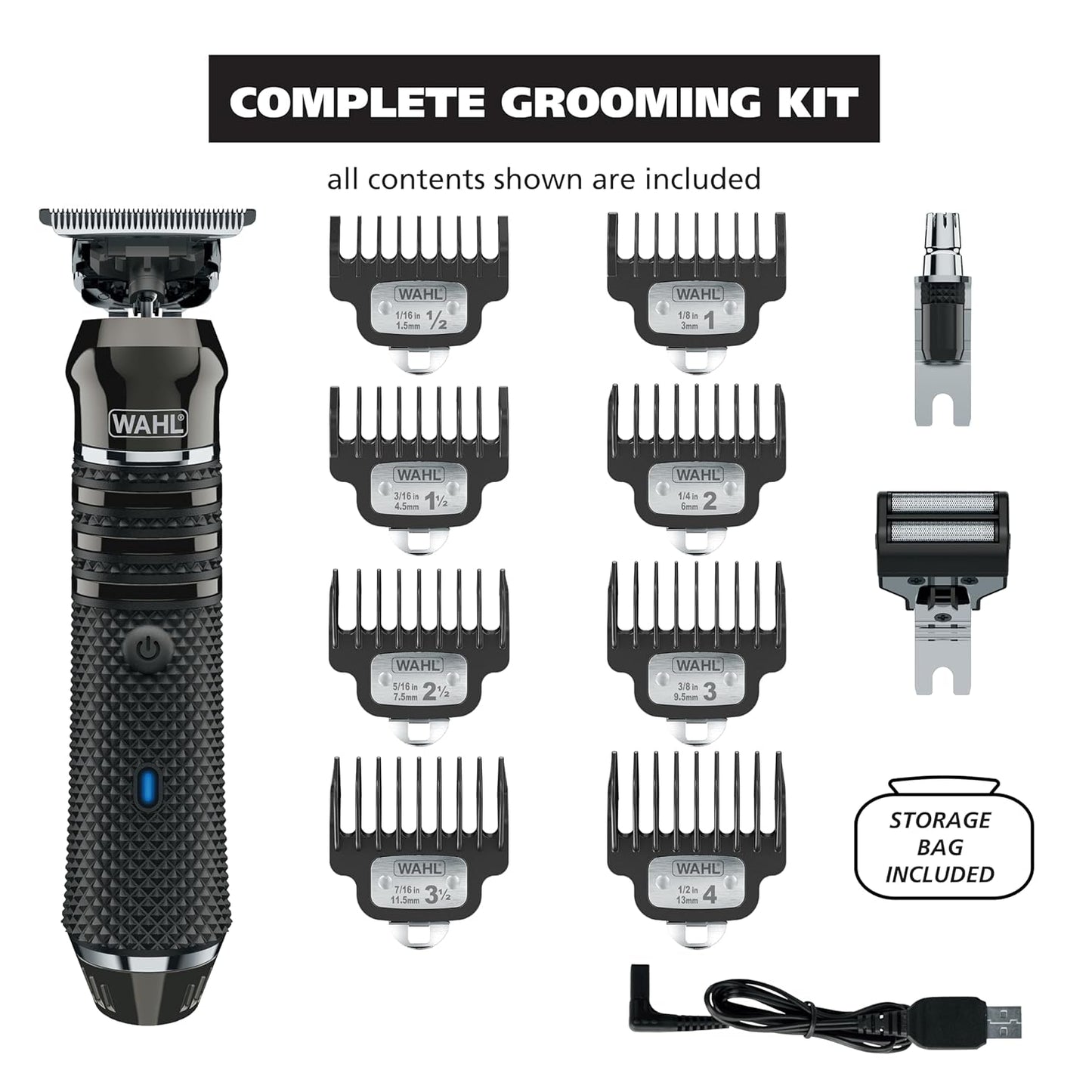 Wahl USA Pro Series Skeleton Trimmer - Cordless Lithium-Ion Beard & Hair Clipper with Near Zero Gap Blade