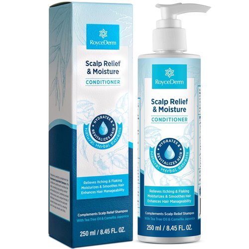 Roycederm Scalp Relief Conditioner - Hydrating Formula with Jojoba Oil & Aloe Vera for Dry, Itchy Scalp