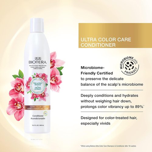 Biotera Ultra Color Care Shampoo & Conditioner Set - Prolong Vivid Color | Vegan, Paraben & Sulfate Free | 15.2 Fl Oz