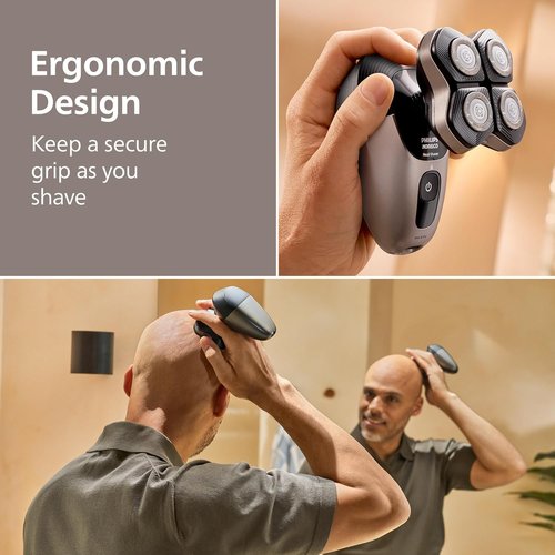 Philips Norelco Head Shaver Pro 7000 - Electric Shaver with 360° Flexing Head & ComfortCut Blades for Gentle Shaving, Model HS7980/40