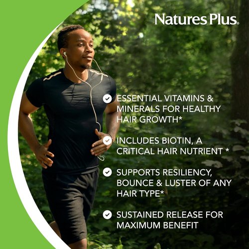 NaturesPlus Ultra Hair Tablets - Supports Healthy Hair Growth for Men & Women - 90 Sustained Release Tablets