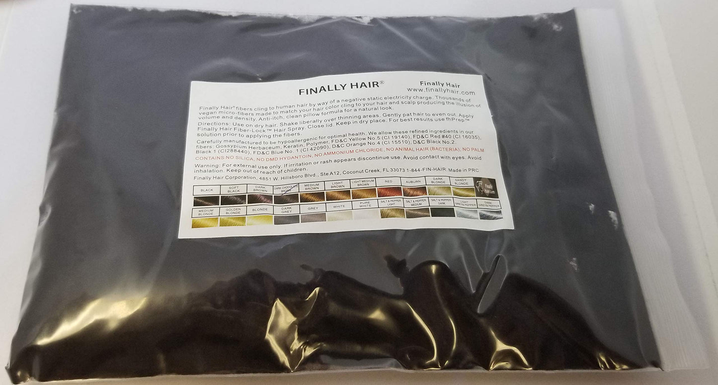 Finally Hair Fibers Refill Bag - 56 Grams of Premium Hair Loss Concealer in a Refill Bag (Dark Chocolate Brown)