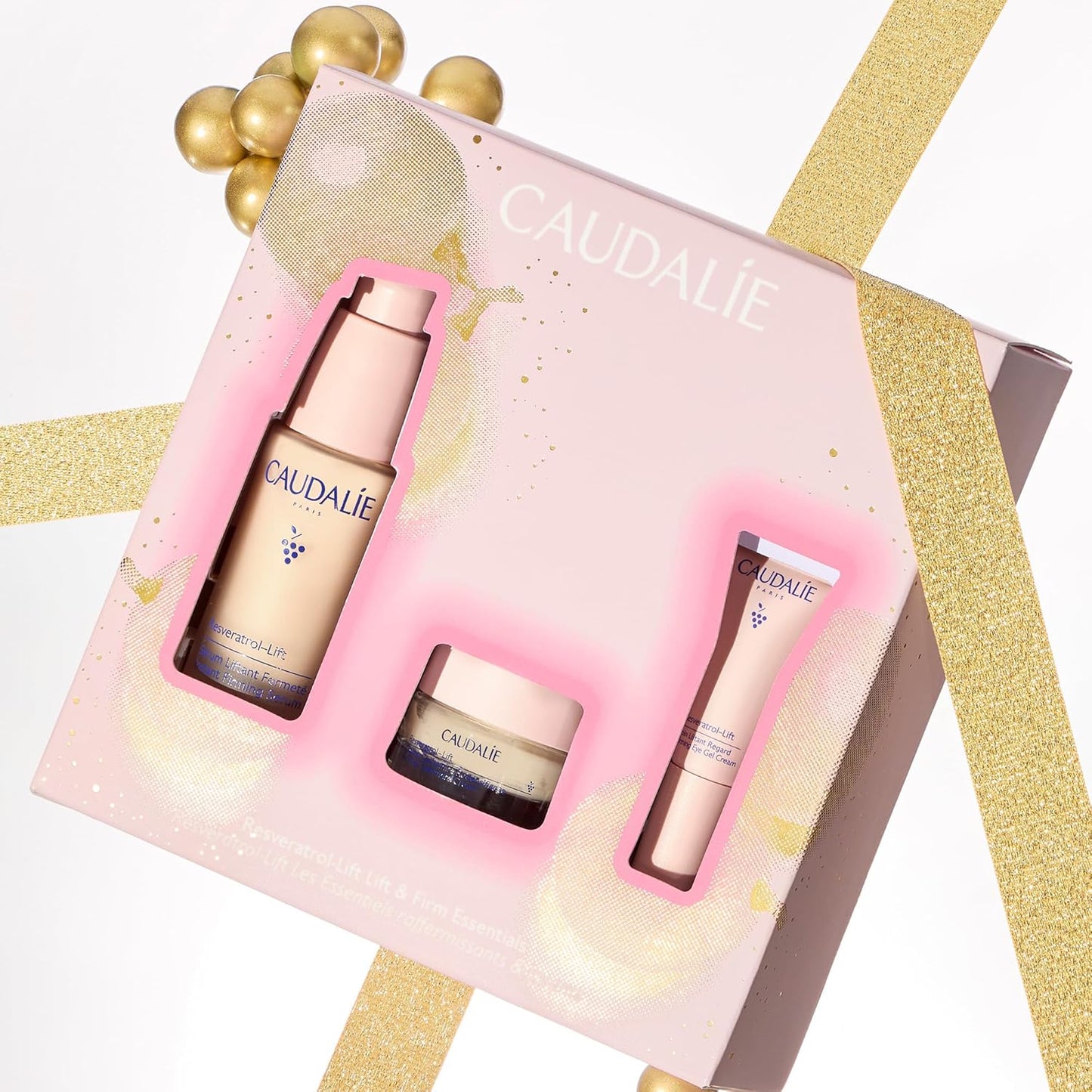 Caudalie Lift & Love Skin Care Set - Full-Size Resveratrol-Lift Serum & Free Travel-Sized Moisturizer & Eye Cream