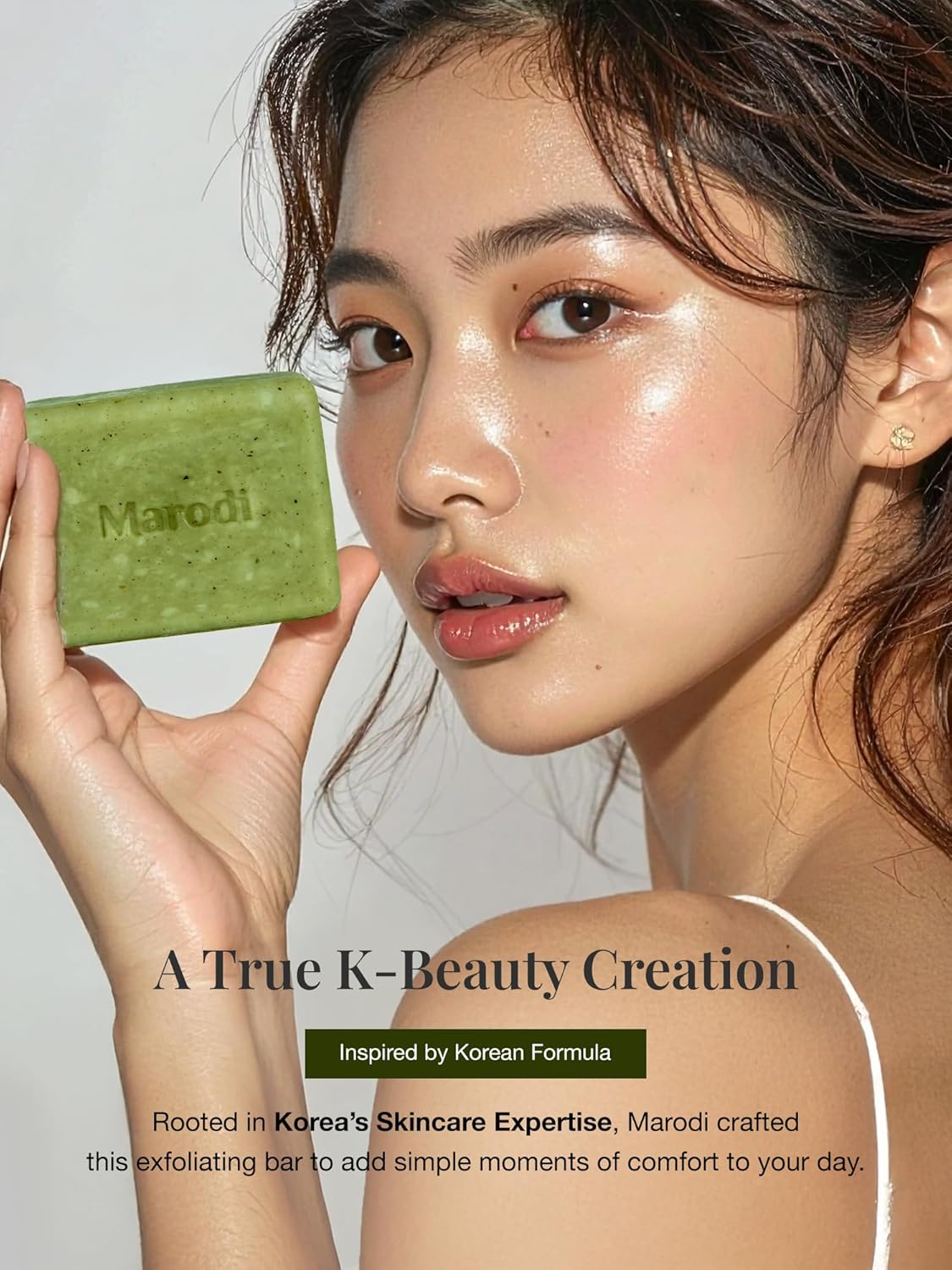 Skiennix Body Scrub Bar Soap - Korean Exfoliating Wash with Green Tea & Centella | 7 Oz Sunrise Mist