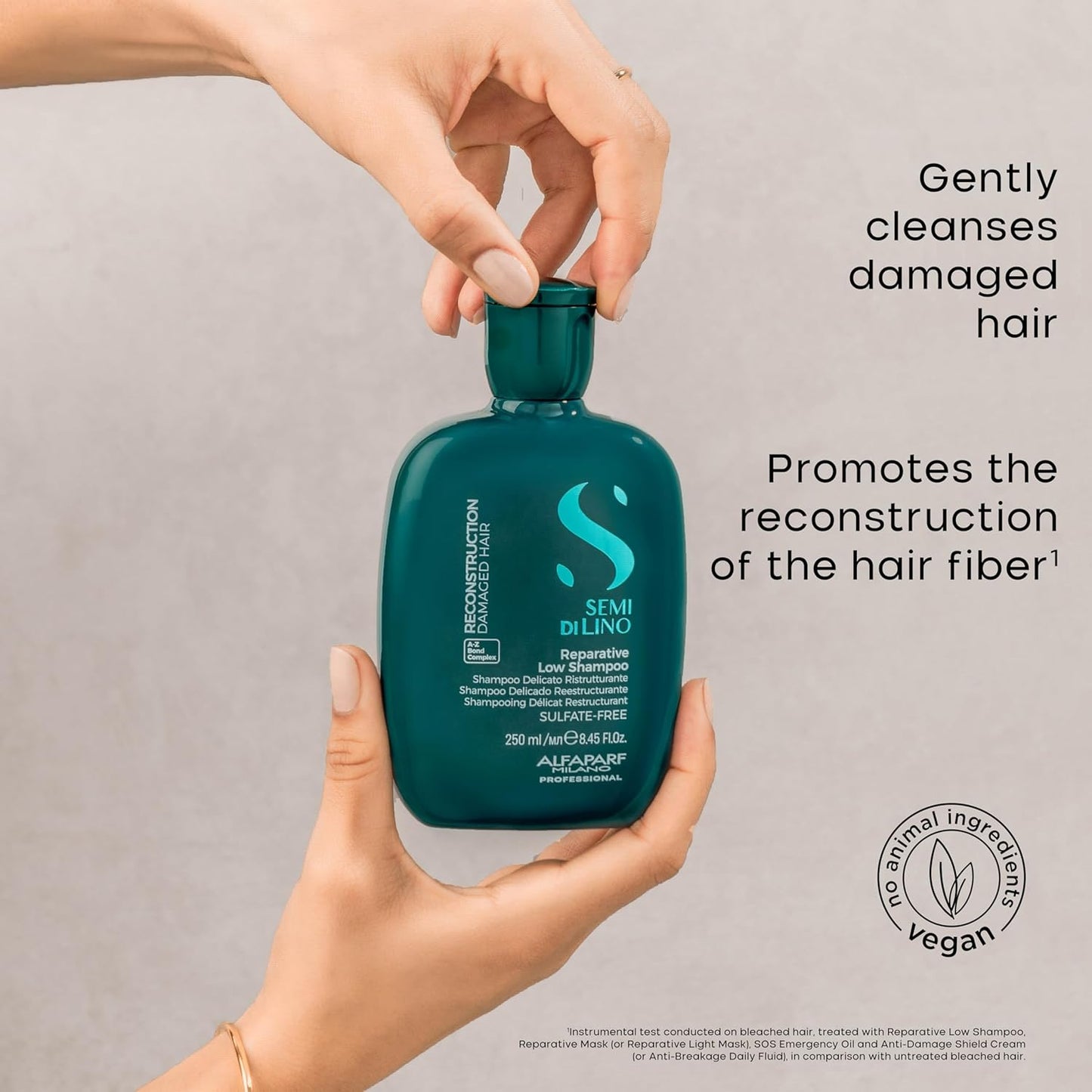 ALFAPARF MILANO Semi Di Lino Reconstruction Bond Repair Shampoo - Sulfate-Free, Color-Safe Formula for Damaged Hair - Restores Fiber & Elasticity