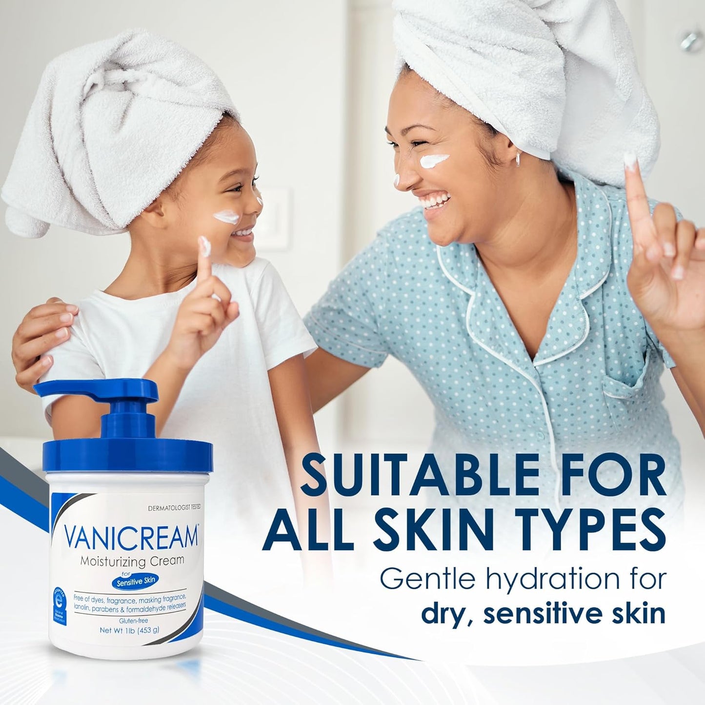 Vanicream Moisturizing Skin Cream - Gentle Formula for Sensitive Skin | 16 fl oz Pump Dispenser