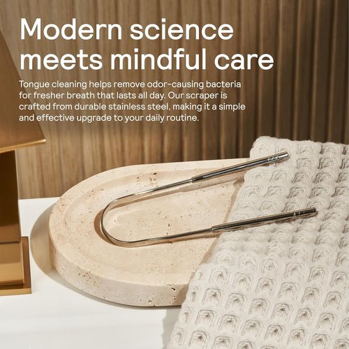 HUPPY Stainless Steel Tongue Cleaner - Reusable Scraper for Fresh Breath & Oral Hygiene | Durable Zero-Waste Tool