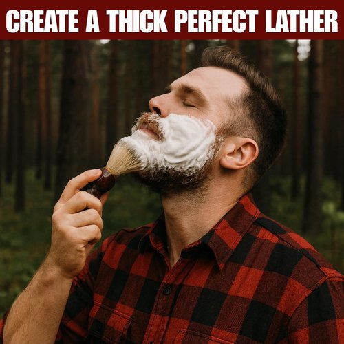 G.B.S GENTS Men's Classic Wooden Shaving Set - Brush, Stand & 3.5-Inch Soap Bowl