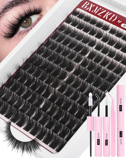 Volume Lash Clusters Kit Wispy Cluster Lash Extensions Kit Volume Eyelash Clusters 10-20mm CD Curly Eyelash Extension Kit Wispy Individual Lashes Kit Thick Cluster Lashes by BXMZKD