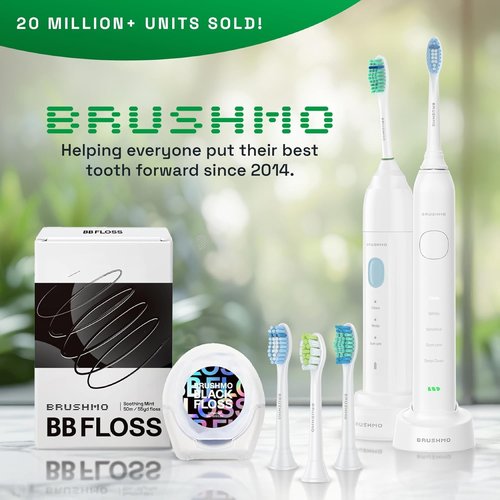 Brushmo Replacement Toothbrush Heads - Sensitive Care for Philips Sonicare | 8 Extra Soft Dupont Bristles, White