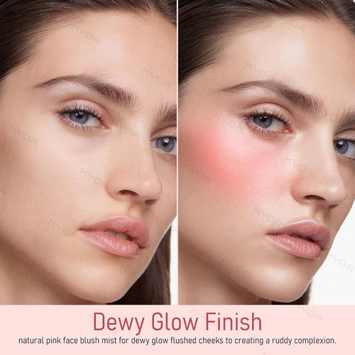 KYDA Liquid Blush Spray - Natural Pink Face Mist for Dewy Glow | Lightweight, Buildable Coverage, 1.69 Fl Oz