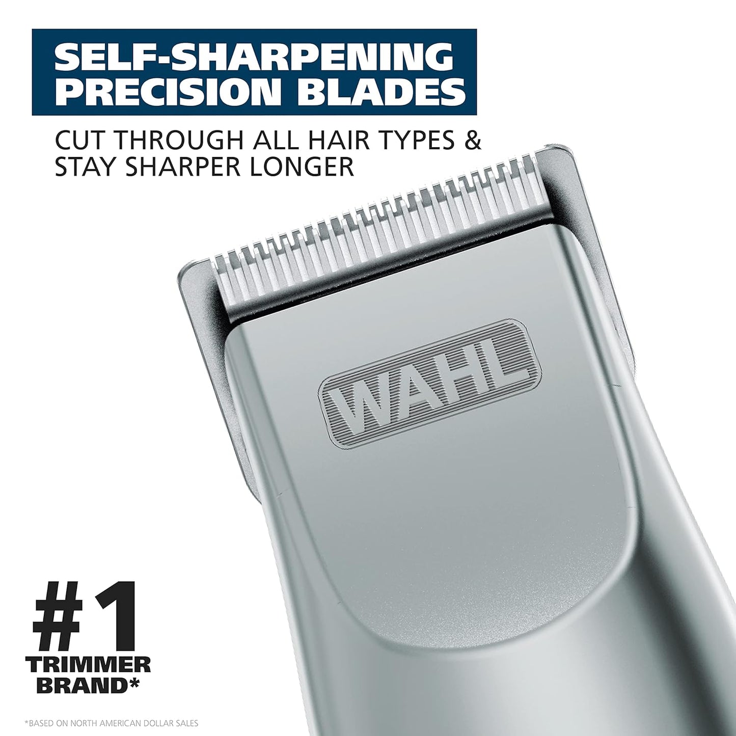 Wahl Groomsman Facial Hair Trimmer - Battery Operated Beard & Mustache Grooming Tool | Model 9906-717V
