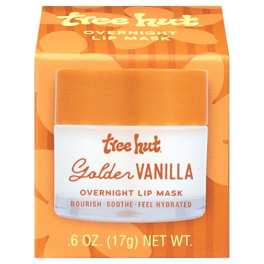 Tree Hut Golden Vanilla Lip Mask - Hydrating Overnight Treatment with Shea Butter & Vitamin E | 0.6 oz