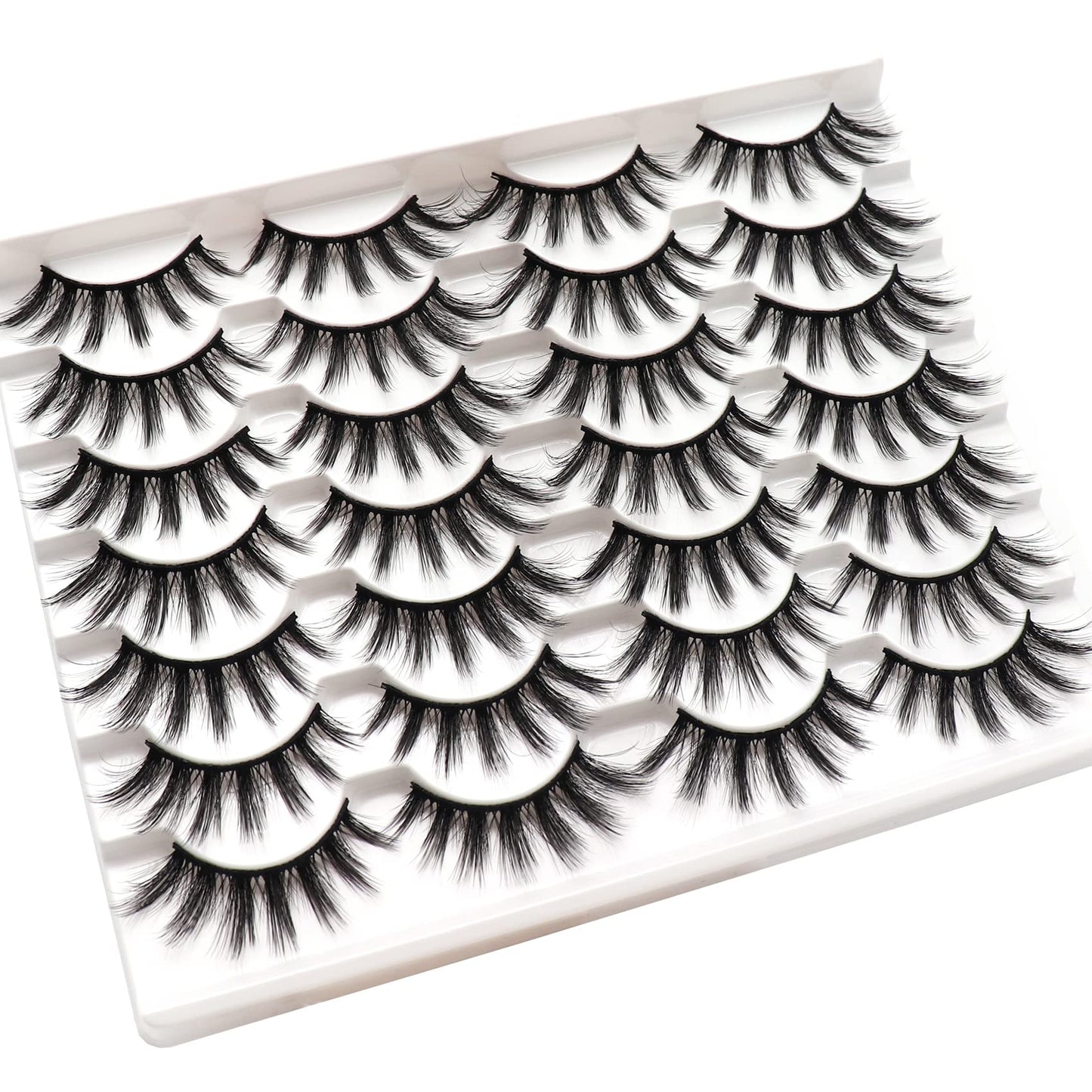 Losha Eyelashes Natural Look Faux Mink Lashes Pack Handmade Fluffy False Eyelashes 14 Pairs Eye Lashes (F45)