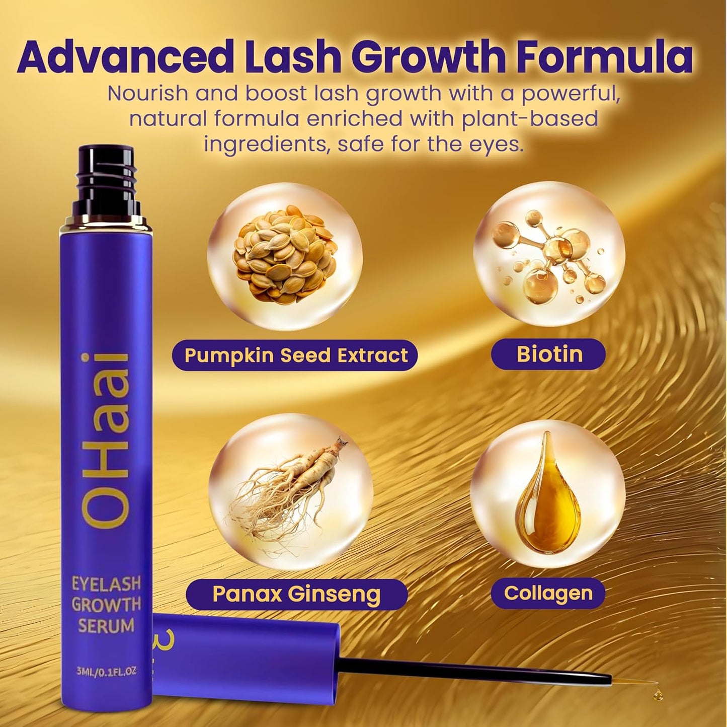 Skiennix Eyelash Growth Serum - Prostaglandin-Free Formula for Thicker, Longer Lashes | Vegan & Cruelty-Free, 3ml