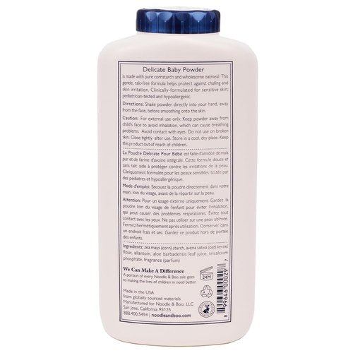 Noodle & Boo Delicate Baby Powder with Pure Cornstarch and Aloe, Talc Free