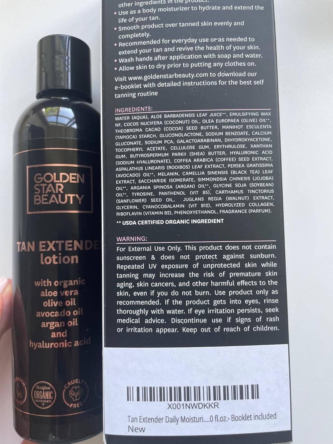 Tan Extender Daily Moisturizer by [Brand Name] - Organic Oils & Hyaluronic Acid for Longer Lasting Tan | 8.0 fl. oz.
