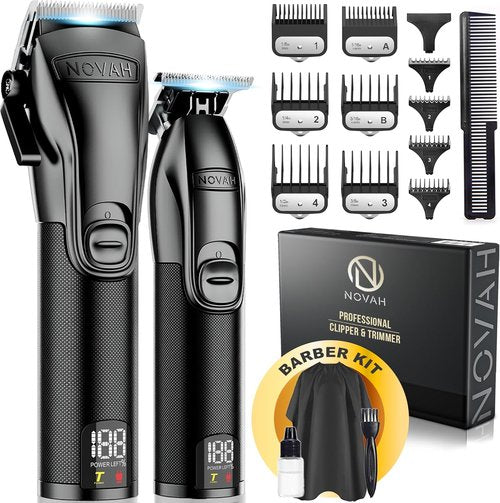 Novah® Professional Hair Clippers - Cordless Barber Clipper & Trimmer Set for Men | Perfect for Fade Haircuts