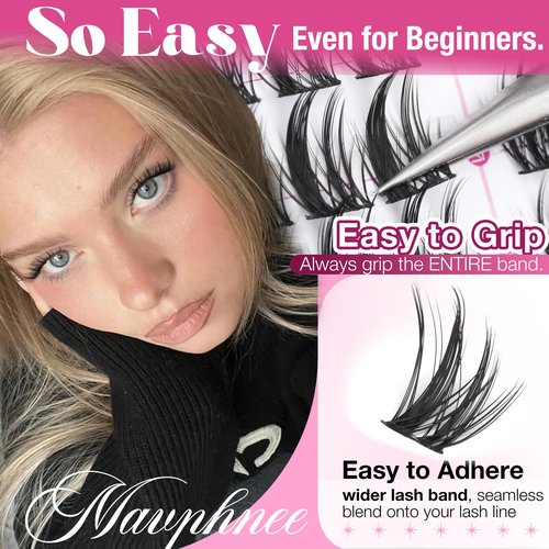 Natural Lash Clusters Spiky Eyelash Extensions Wispy Individual Lashes Manga Eyelash Individuals 120 Pcs CC-Curly Cluster Eyelash Extensions 10-16MM Mixed DIY Lash Extensions by Mavphnee