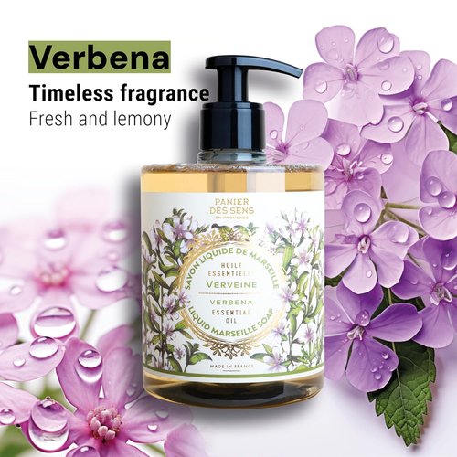 Panier des Sens - Fresh Verbena Hand Soap - Moisturizing Olive Oil Formula - 16.9 Fl Oz Refillable Bottle