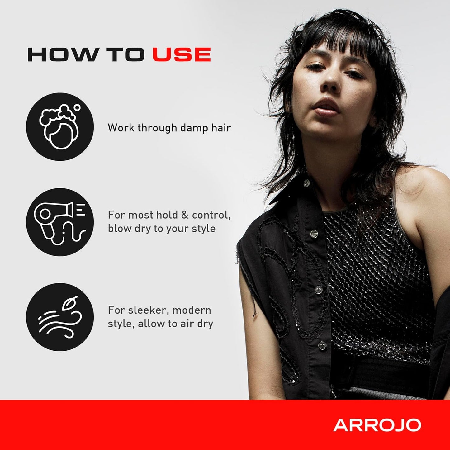 ARROJO Hair Gel - Strong Hold Styling Gel for All Hair Types | 1 Fl Oz