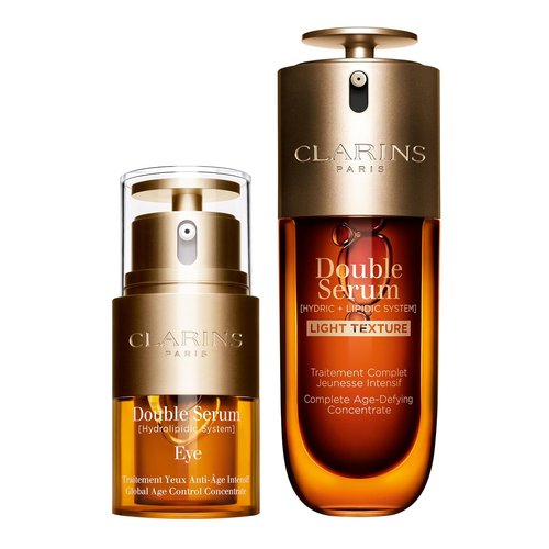 Clarins Double Serum Light Texture - Anti-Aging Serum for Firmness, Radiance & Pore Refinement | 24H Hydration for Combination to Oily Skin