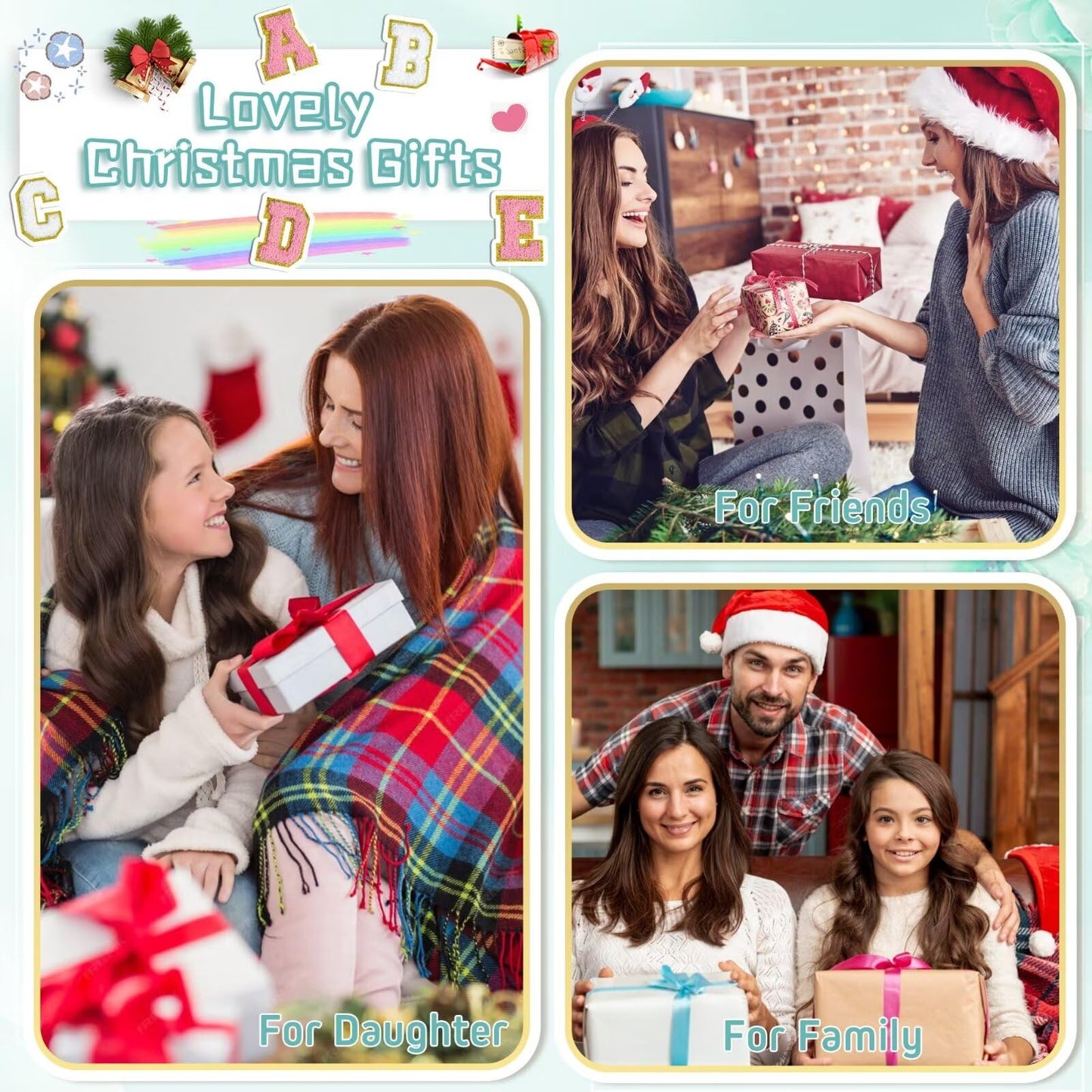 TOPEAST Preppy Makeup Bag, Personalized Initial Bags with Zipper, Cute Makeup Pouch, PU Leather Waterproof Cosmetic Bag, Birthday Gift for Daughter, Preppy Things for Girls (Blue A)