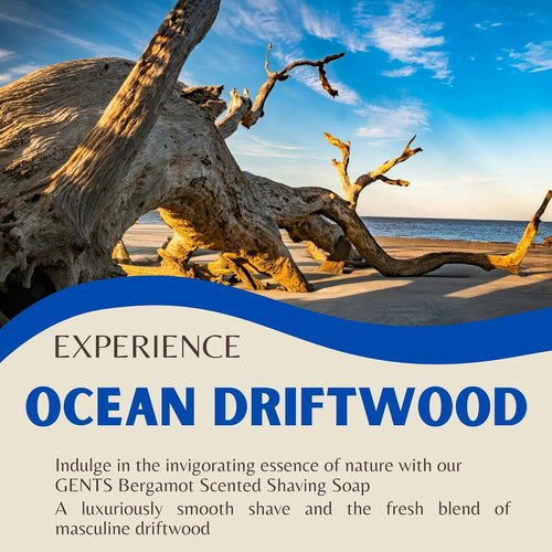 GENTS Shave Soap Set for Men - 97% All Natural, Bergamot, Lavender Citrus & Ocean Driftwood | Pack of 3