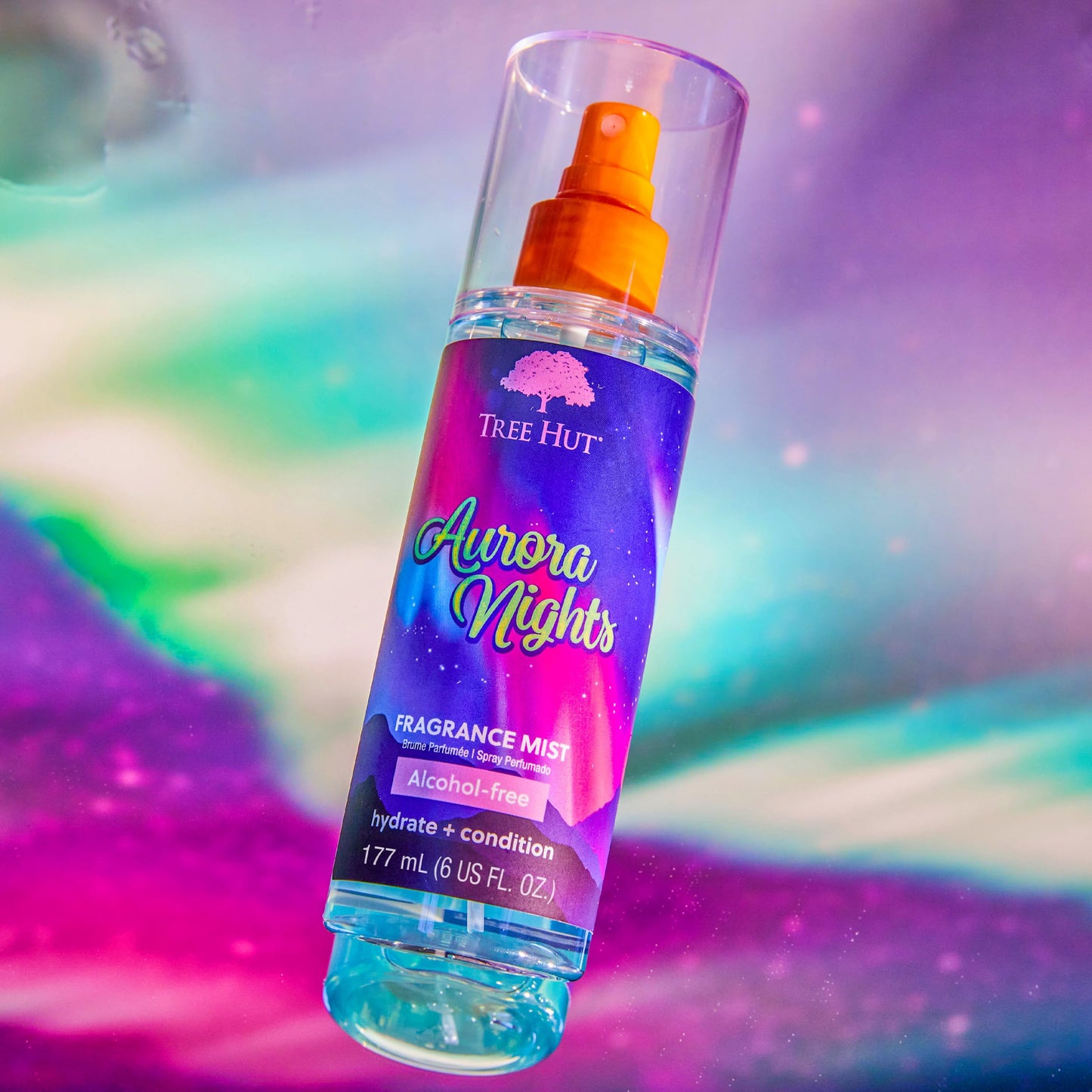 Tree Hut Aurora Nights Hair & Body Mist, Hydrating & Alcohol-Free Body Spray, Fragrance with Warm Pistachio & Toasted Marshmallow Notes, Alcohol-Free Formula, Versatile Body Spray, 6 Fl Oz.