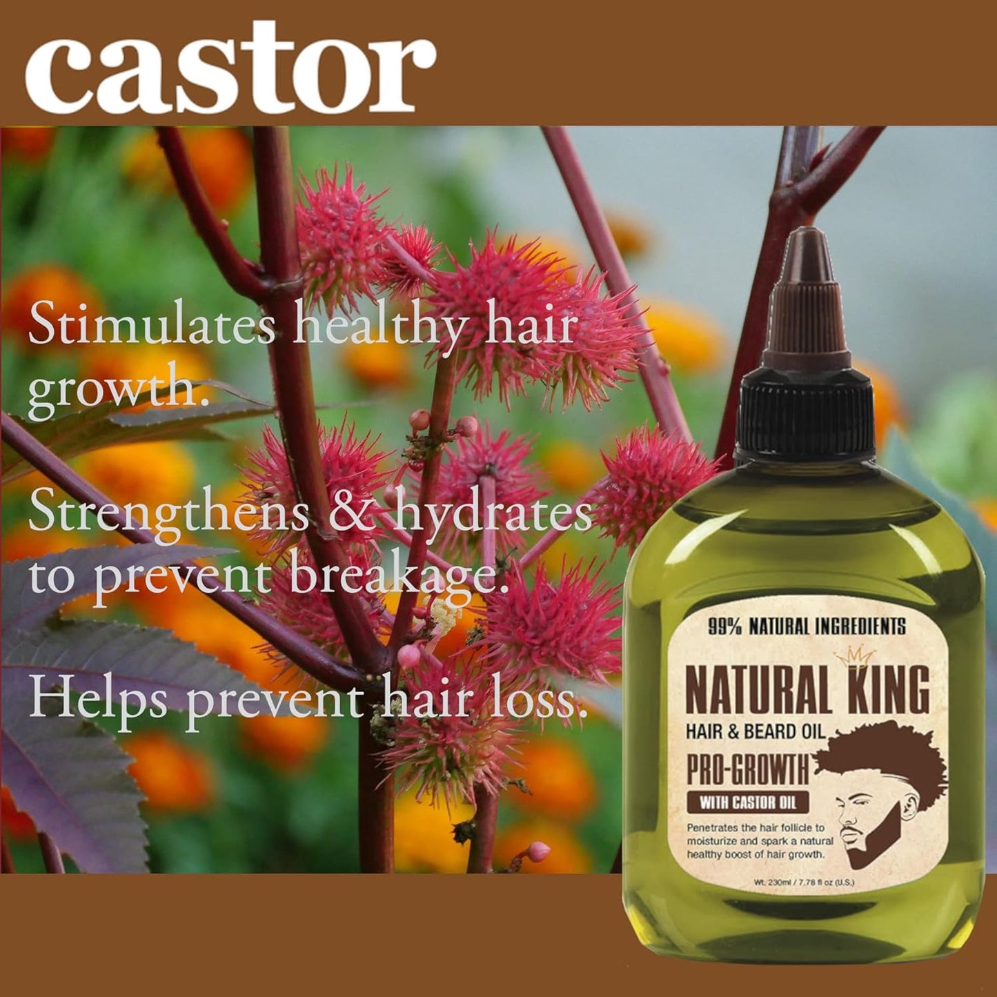 SFC Natural King Castor Oil for Hair & Beard Growth - 7.1 oz | Nourishing Formula
