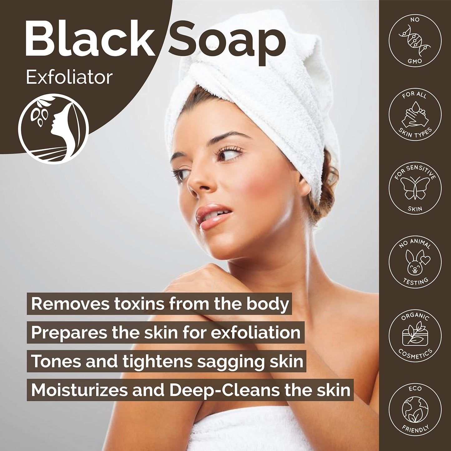 Fatima's Garden Eucalyptus Black Soap - Purifying Cleanser, 450g