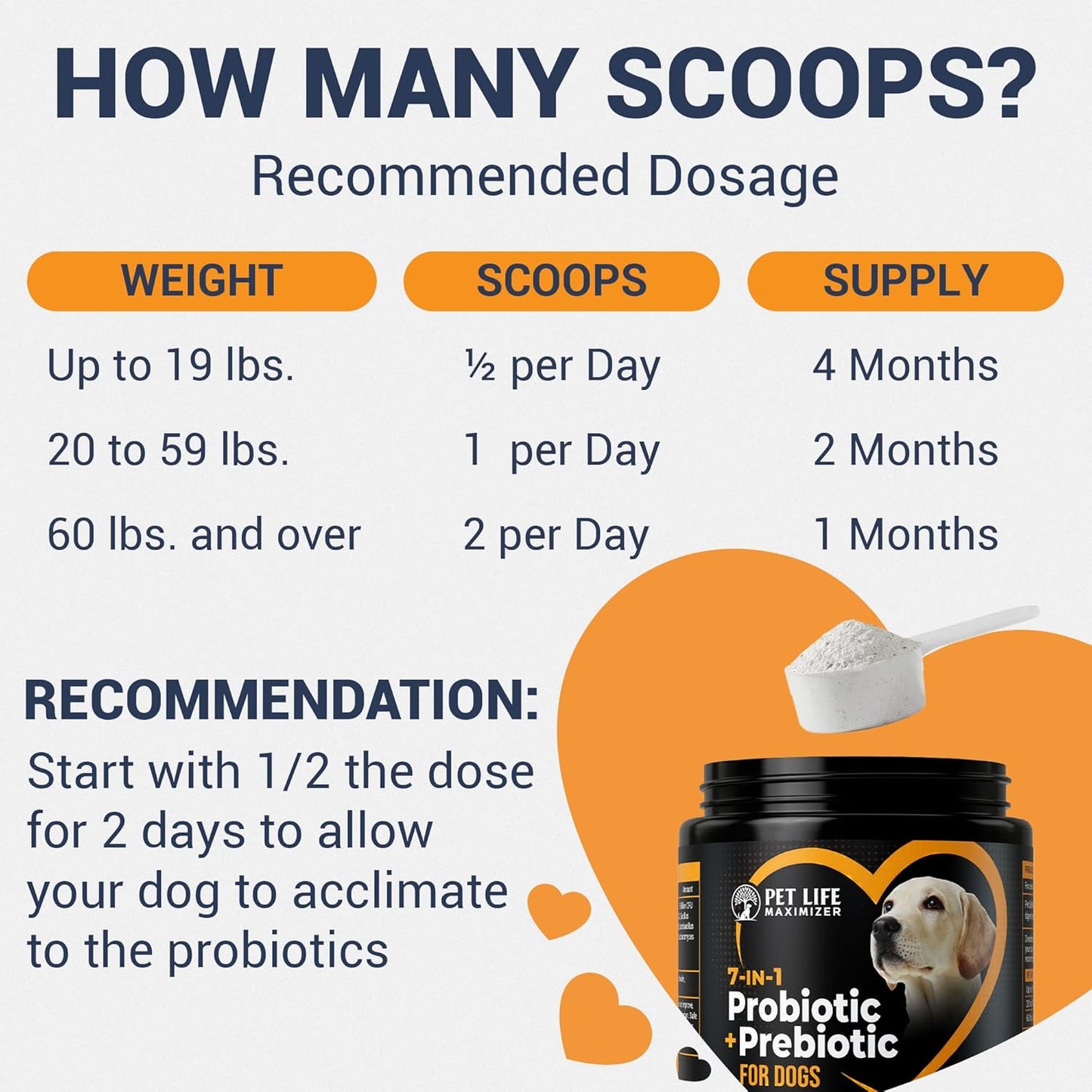 **Skiennix 7-in-1 Probiotic + Prebiotic Powder for Dogs - Supports Digestive Health & Skin Relief | 5 Billion CFU**