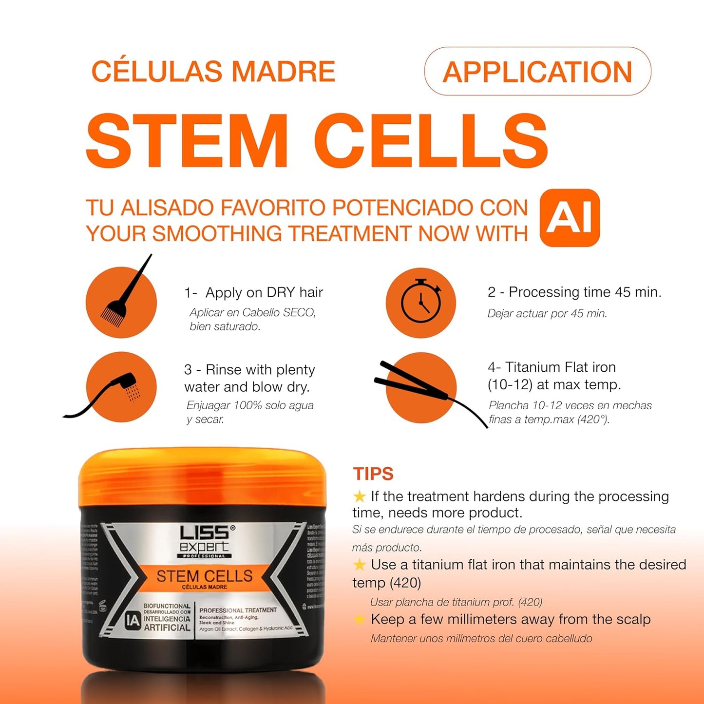 Liss Expert Stem Cells Smoothing Treatment 16.9 oz (8.45 oz x 2) for LONGER HAIR