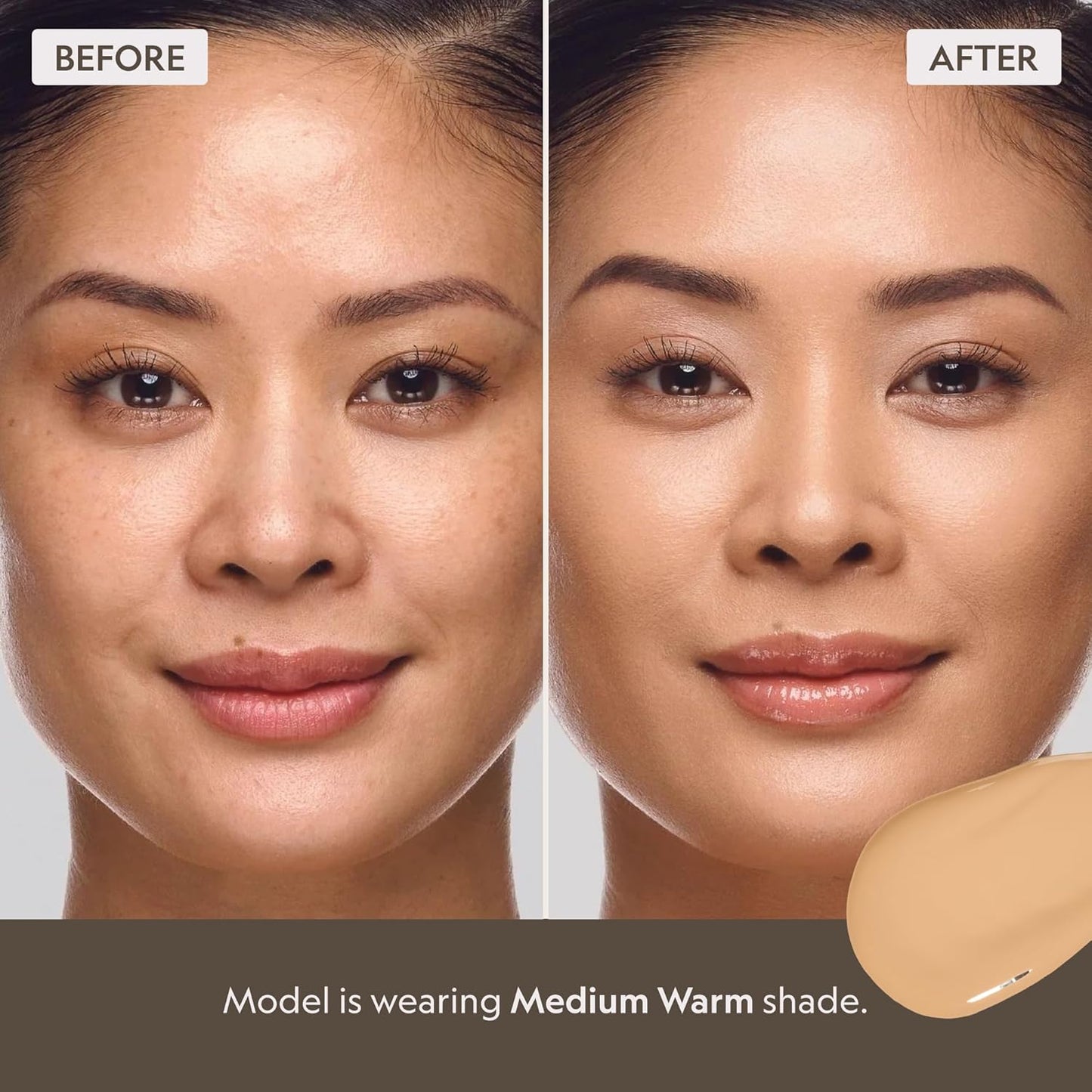 YENSA Skin On Skin BC Foundation Makeup - Full Coverage CC & BB Cream with SPF 40, Hyaluronic Acid - Medium Warm (1 oz)