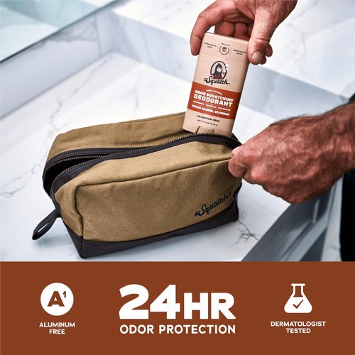 Dr. Squatch Natural Men’s Deodorant – Aluminum Free Natural Deodorant Men with Charcoal & Postbiotics for 72-Hour Odor Protection – Wood Barrel Bourbon, 2.65oz Stick (3-Pack)