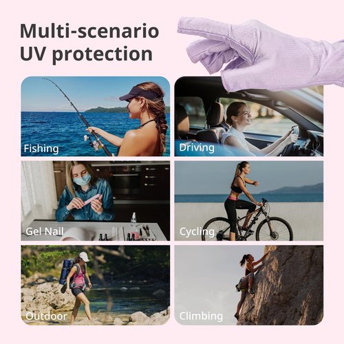 AIRSEE UV Gloves for Nail Lamp,Professional UPF50+ UV Protection Gloves for Manicures Nail Art,Fingerless Gloves That Shield Skin from The Sun and Nail Lamp (Purple)