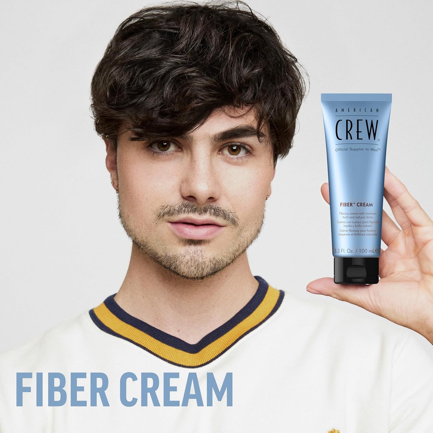 American Crew Men's Fiber Cream - Medium Hold Hair Gel with Natural Shine | 3.3 Fl Oz