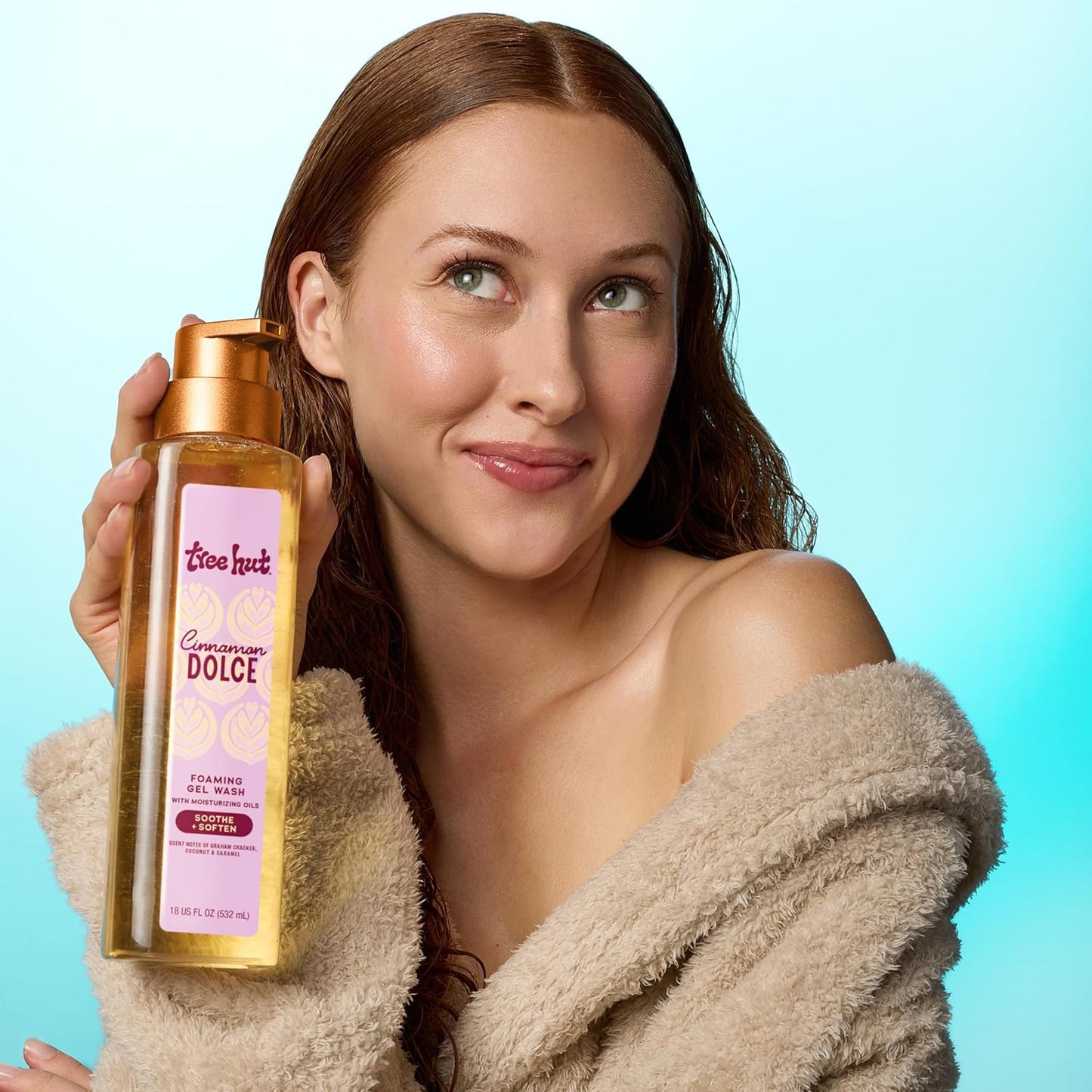 Tree Hut Cinnamon Dolce Foaming Body Wash - Hydrating Shower Gel for Soft, Radiant Skin | 18 fl oz