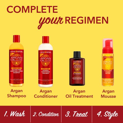 Creme of Nature Argan Oil Treatment, Adds Shine & Smooths Frizz, Strengthens and Repairs Dry Hair, Lightweight Daily Oil with Argan Oil, 3 fl oz