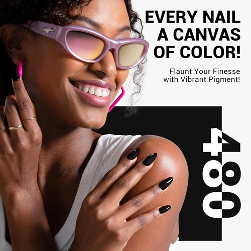 MelodySusie Gel Nail Polish - Black Abyss 15ML | Soak Off UV LED Formula for DIY Nail Art & Manicure