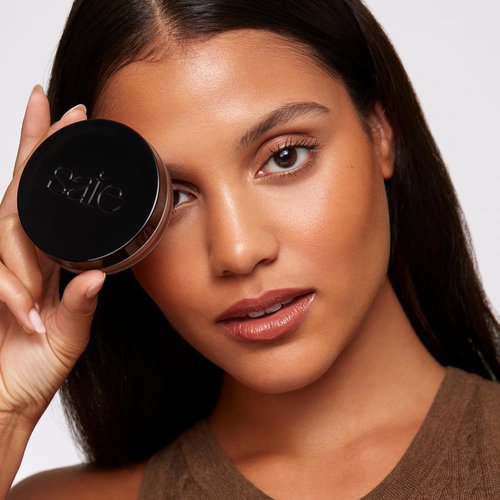 Saie Sun Melt Cream Bronzer - Buildable Balm for Effortless Sculpting - Enriched with Vitamin C, Natural Finish - Medium Bronze (1 oz)