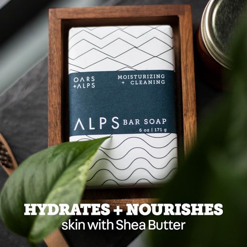 Oars + Alps Exfoliating Bar Soap for Men - Deep Cleaning with Shea Butter & Jojoba Oil | 1 Pack
