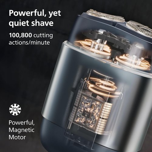Philips Norelco Shaver 700 Series - Compact Electric Shaver with Lift & Cut System, Dual Steel Blades, Wet & Dry Use